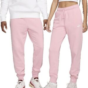 Nike Pink Track Pants with Elastic Cuffs and Drawstring Waistband